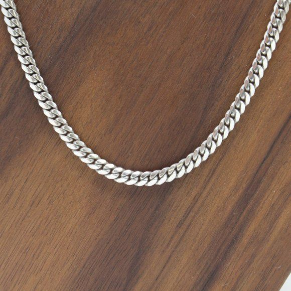 Macy's Sterling Silver Cuban Chain Necklace 18"