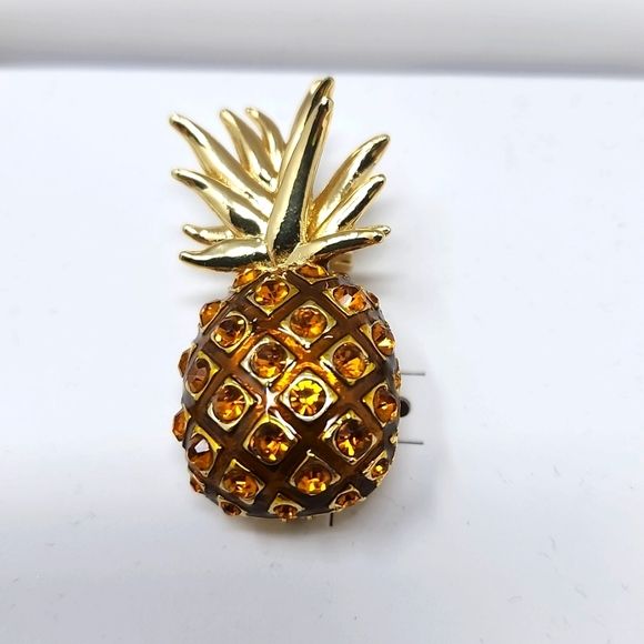 Charter Club Gold-Tone Crystal Pineapple Pin