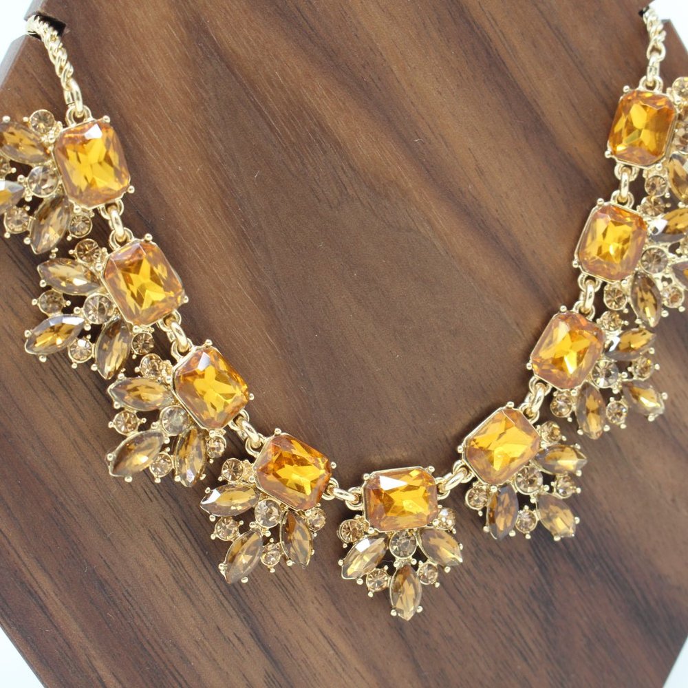 Charter Club Gold-Tone Pave & Stone Cluster Statement Necklace 17"