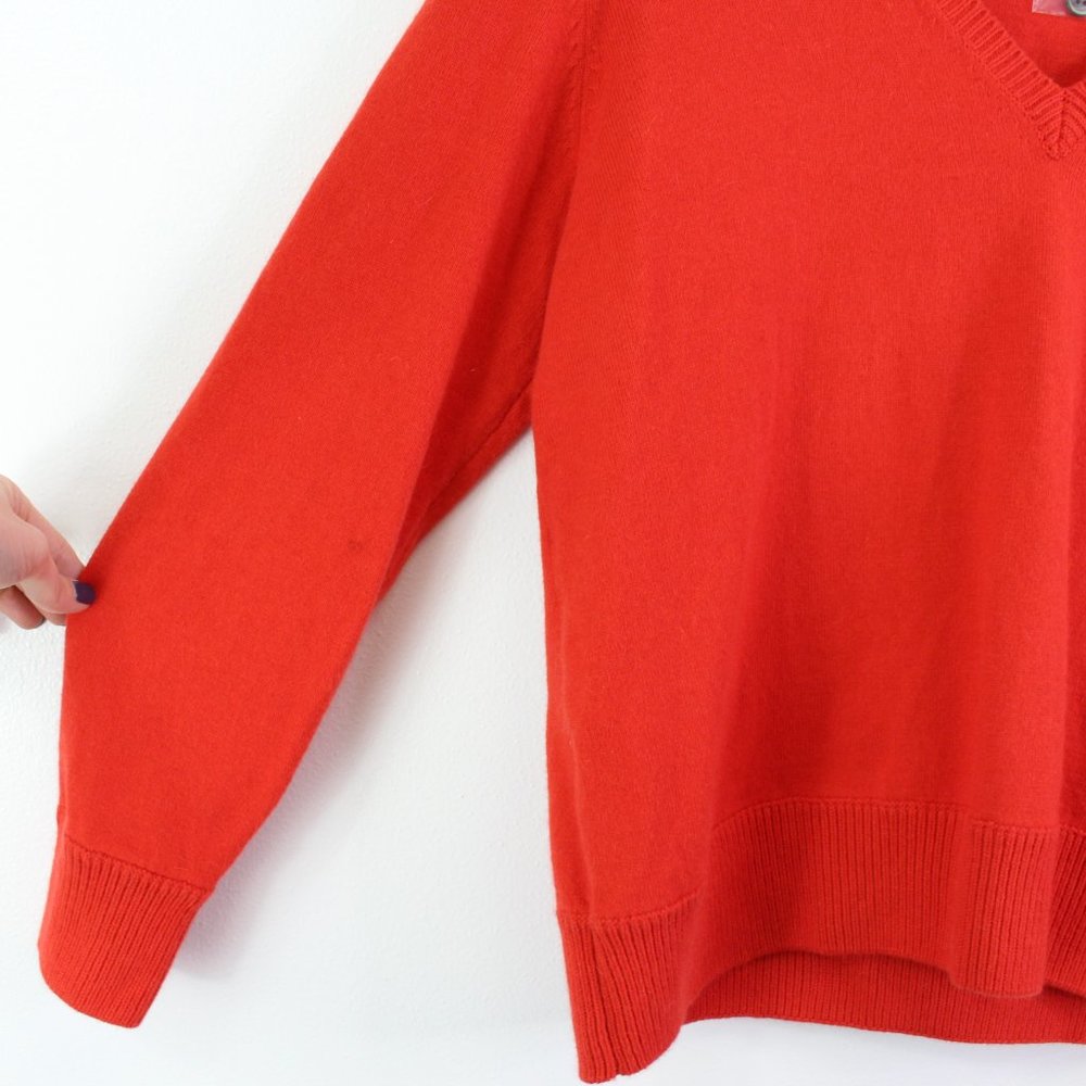 Eddie Bauer Cotton Angora Blend V-Neck Sweater Red Size 1X