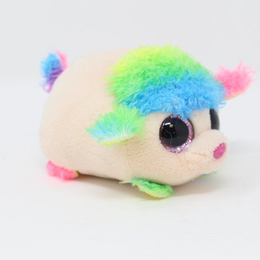 Ty Beanie Boos Tiny "Floral" Rainbow Hair Poodle 4" Mini Plush